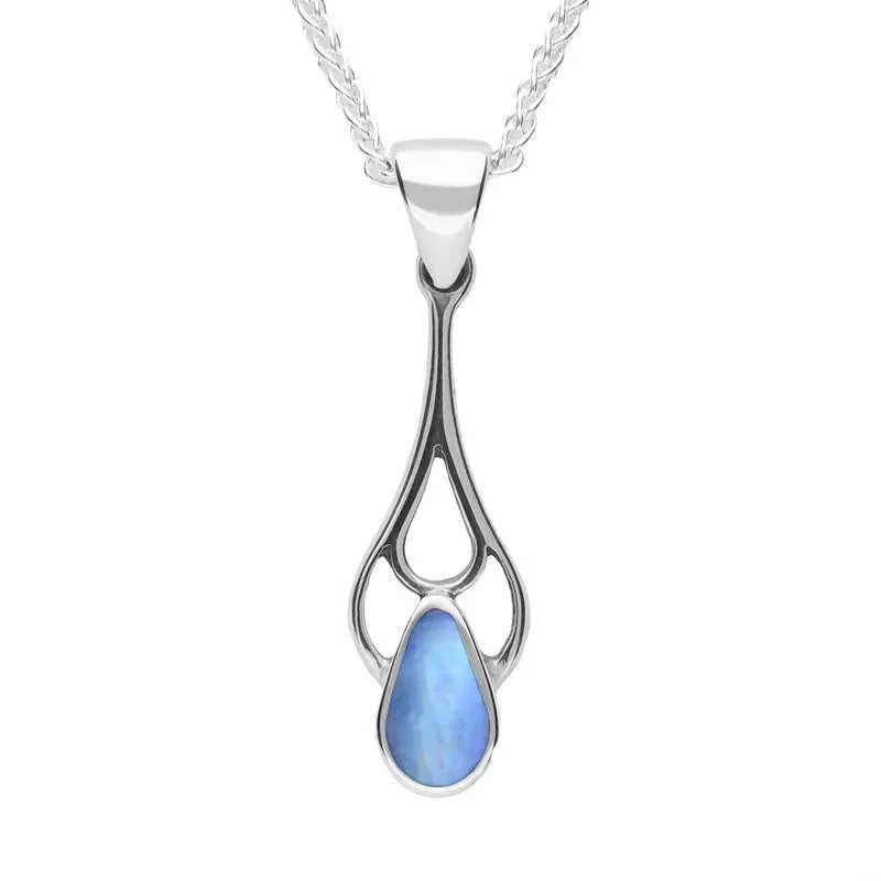 Sterling Silver Moonstone Pear Spoon Necklace sold by Jura Watches