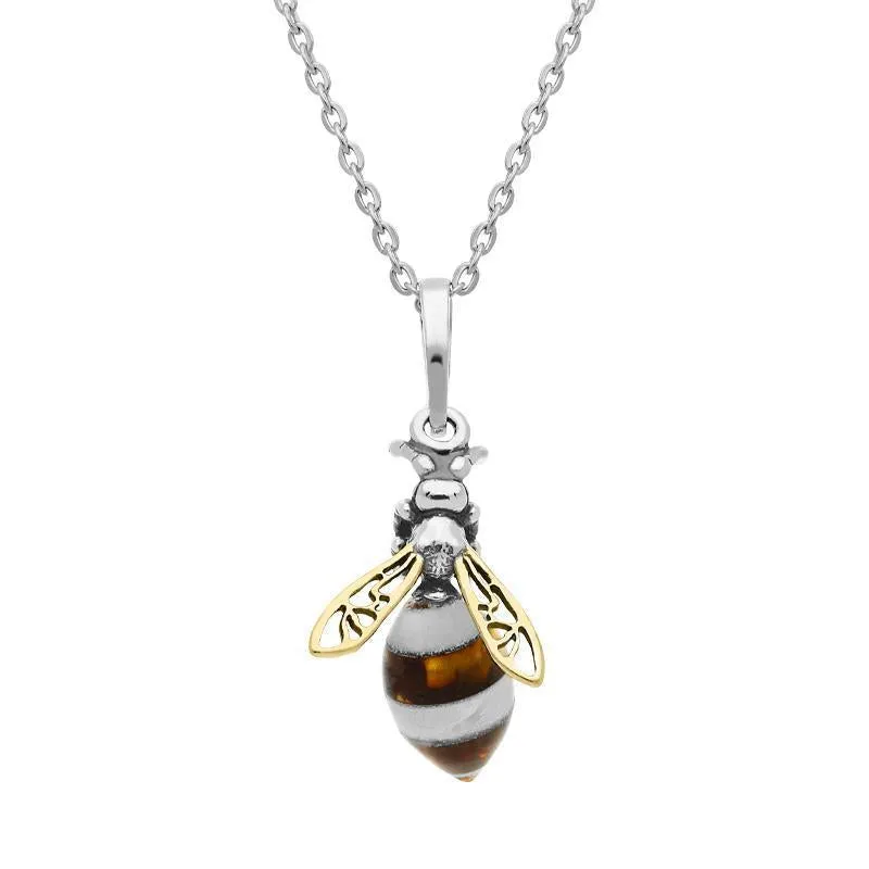 Yellow Gold Plated Sterling Silver Amber Bee Necklace sold by Jura Watches