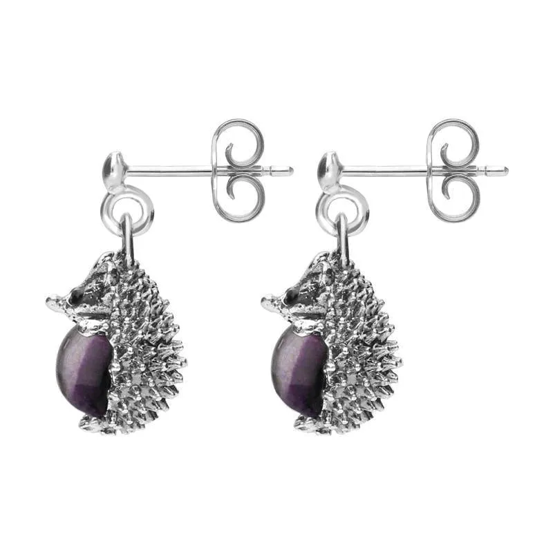 Sterling Silver Blue John Tiny Hedgehog Drop Earrings sold by Jura Watches product image thumbnail 2