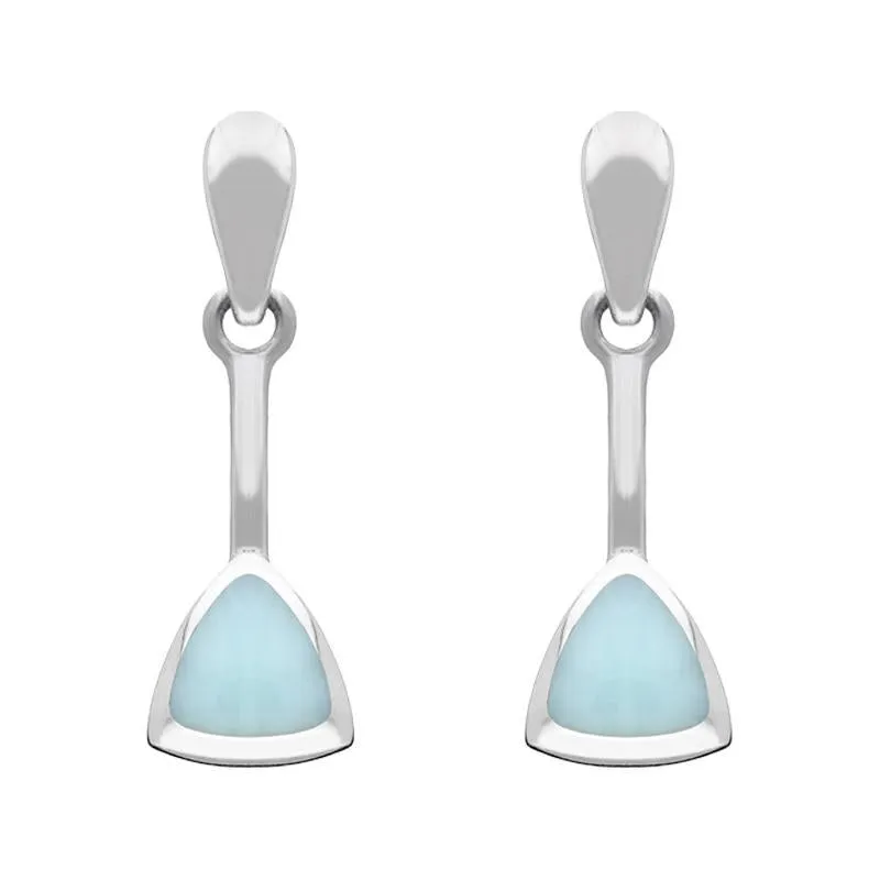 Sterling Silver Chrysoprase Curved Triangle Drop Earrings sold by Jura Watches