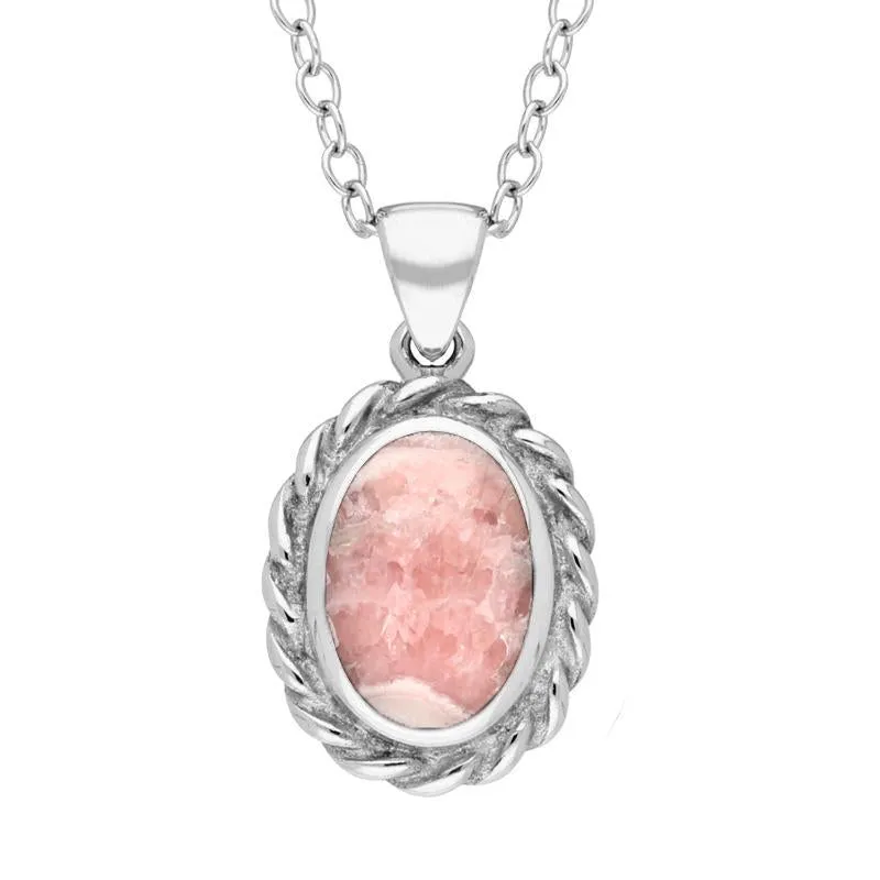 Sterling Silver Rhodochrosite Heavy Rope Necklace sold by Jura Watches