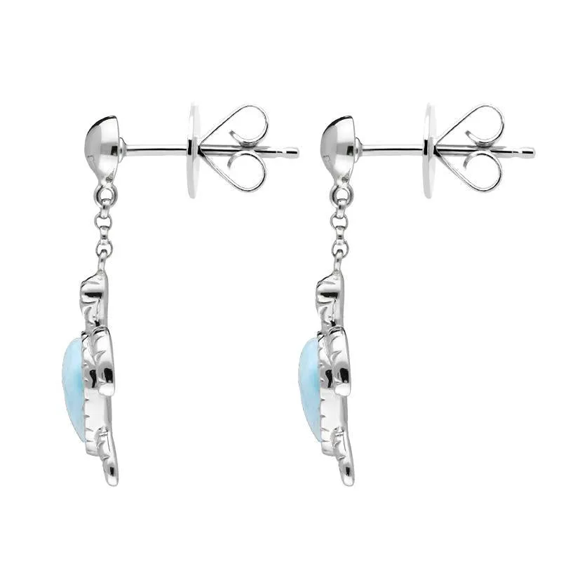 Sterling Silver Larimar Turtle Drop Earrings sold by Jura Watches product image thumbnail 2