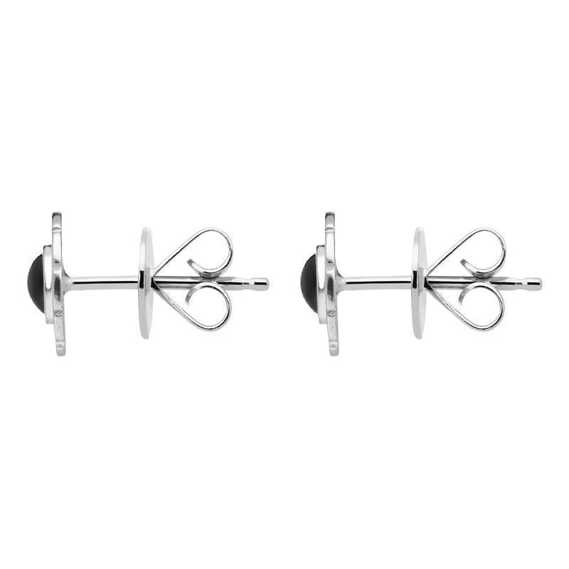 Sterling Silver Whitby Jet Greek Style Stud Earrings sold by Jura Watches product image thumbnail 2