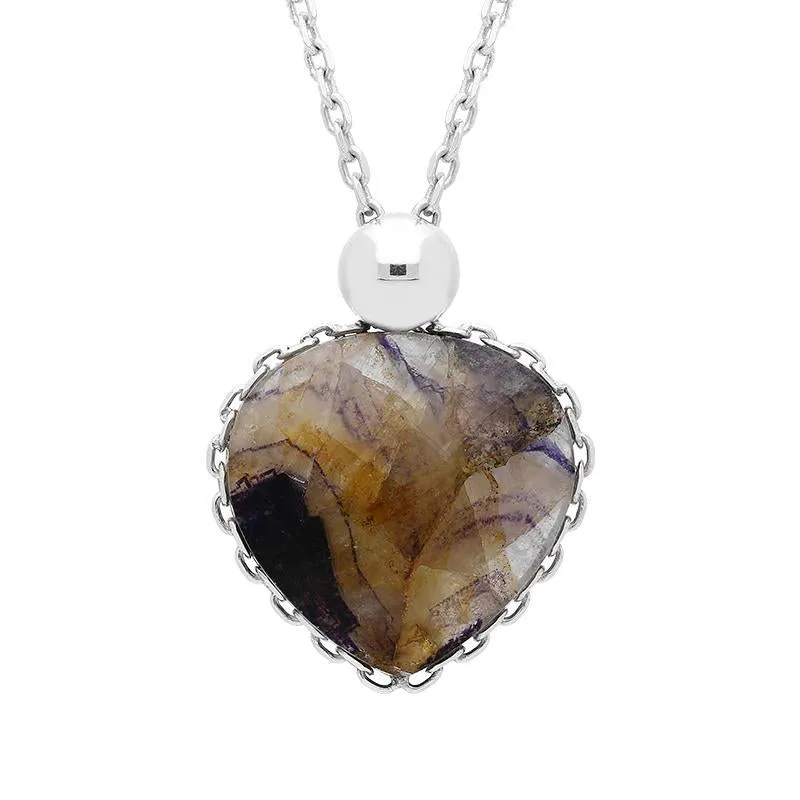 Sterling Silver Blue John Upside Down Faceted Pear Necklace sold by Jura Watches