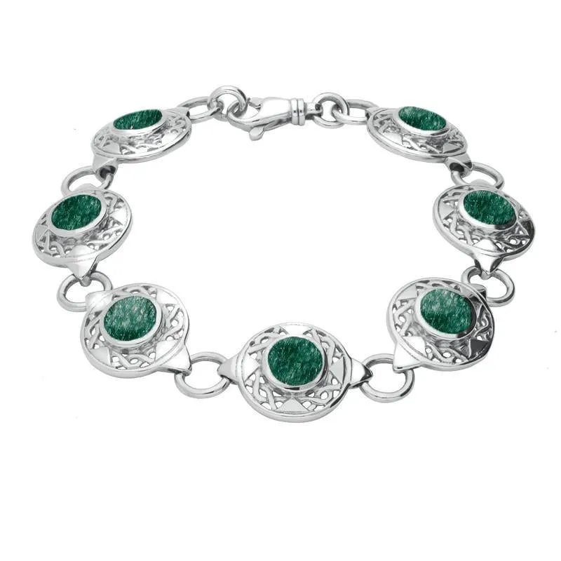 Sterling Silver Aventurine Round Celtic Link Bracelet sold by Jura Watches