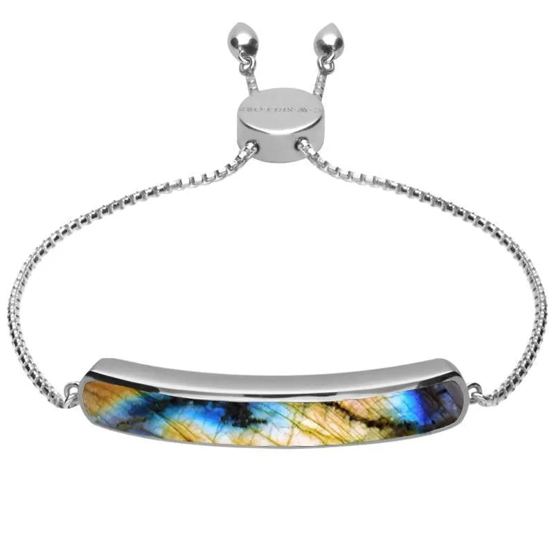 Sterling Silver Spectrolite Lineaire Long Bracelet sold by Jura Watches