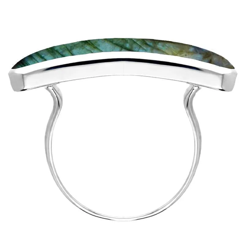 Sterling Silver Spectrolite Lineaire Long Oval Ring sold by Jura Watches product image thumbnail 2
