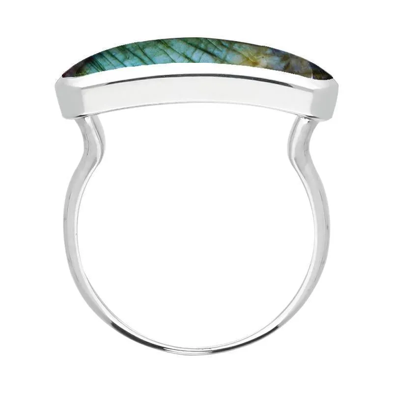 Sterling Silver Spectrolite Lineaire Petite Oval Ring sold by Jura Watches product image thumbnail 2