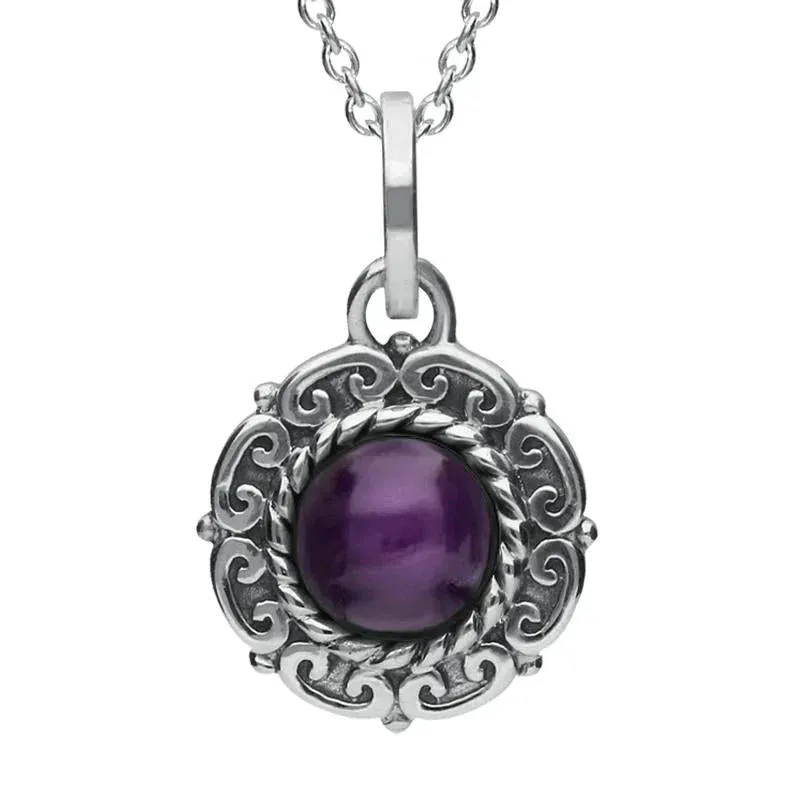 Sterling Silver Blue John Rope Edge Beaded Necklace sold by Jura Watches