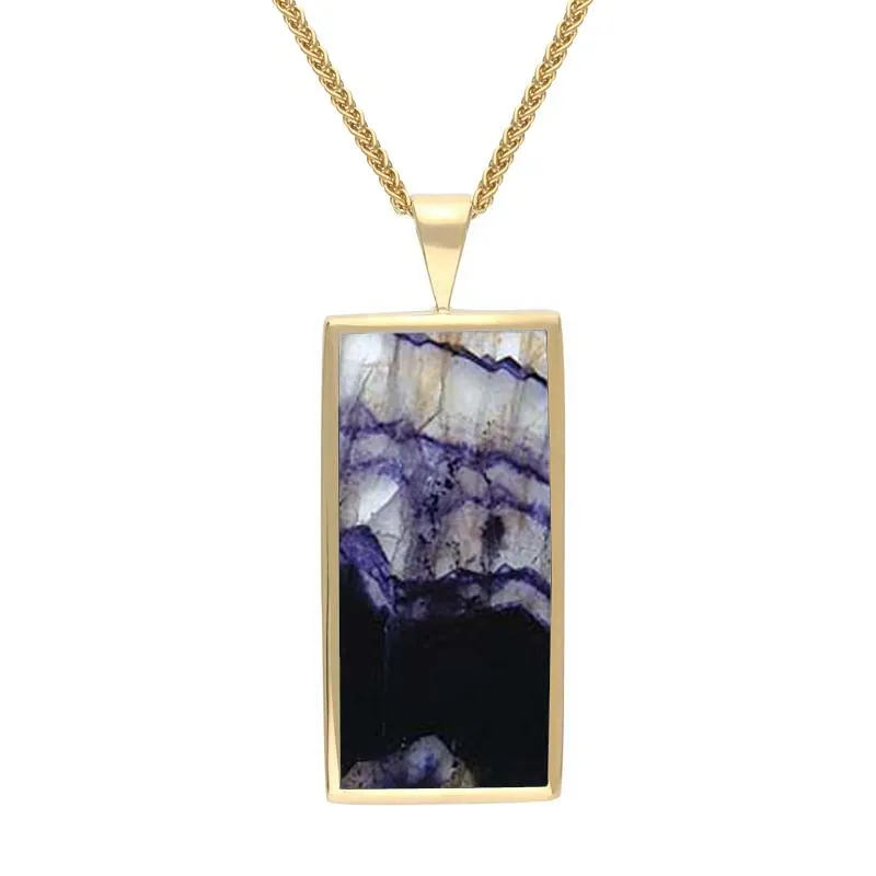 9ct Yellow Gold Blue John Large Oblong Necklace sold by Jura Watches