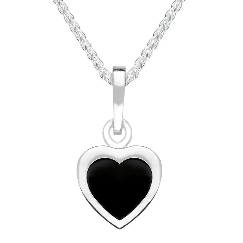 Sterling Silver Whitby Jet Heart Necklace sold by Jura Watches