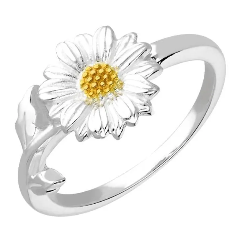 Yellow Gold Plated Sterling Silver Daisy Ring sold by Jura Watches