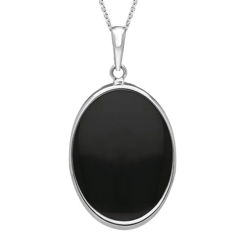 Sterling Silver Whitby Jet Abbey Moon Oval Necklace sold by Jura Watches product image thumbnail 2