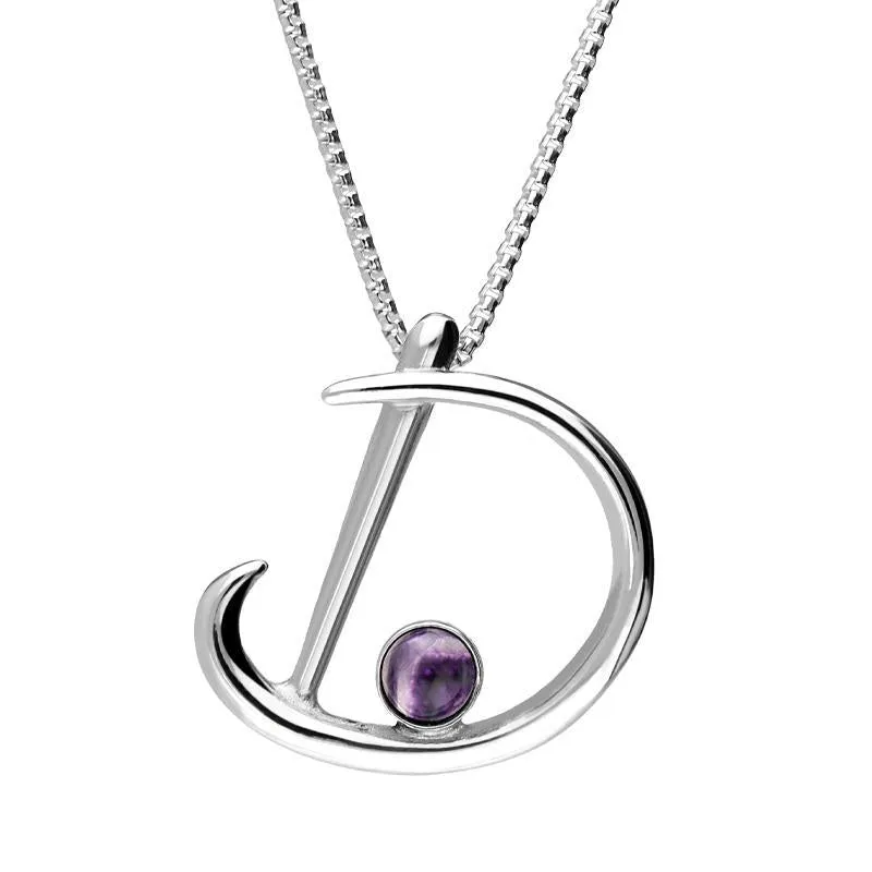 Sterling Silver Blue John Love Letters Initial D Necklace sold by Jura Watches