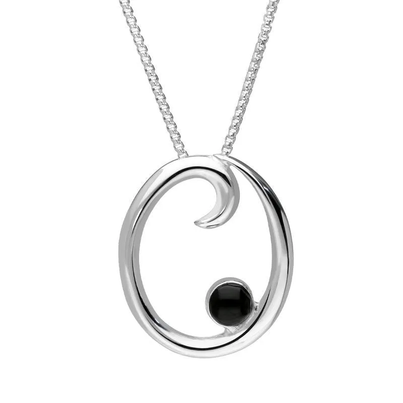 Sterling Silver Whitby Jet Love Letters Initial O Necklace sold by Jura Watches