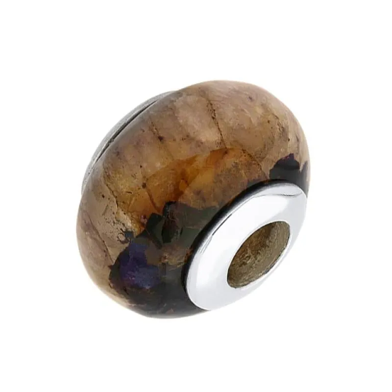 Sterling Silver Blue John Plain Solid Stone Charm sold by Jura Watches