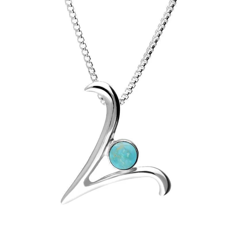 Sterling Silver Turquoise Love Letters Initial V Necklace sold by Jura Watches