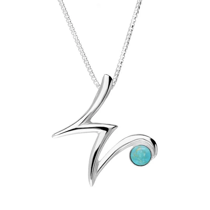 Sterling Silver Turquoise Love Letters Initial W Necklace sold by Jura Watches