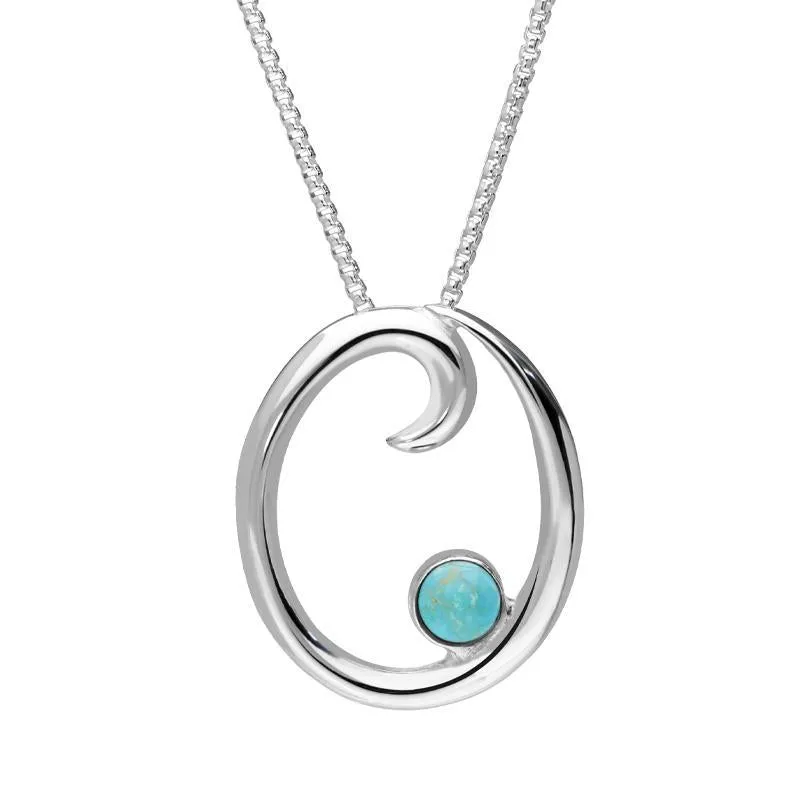 Sterling Silver Turquoise Love Letters Initial O Necklace sold by Jura Watches