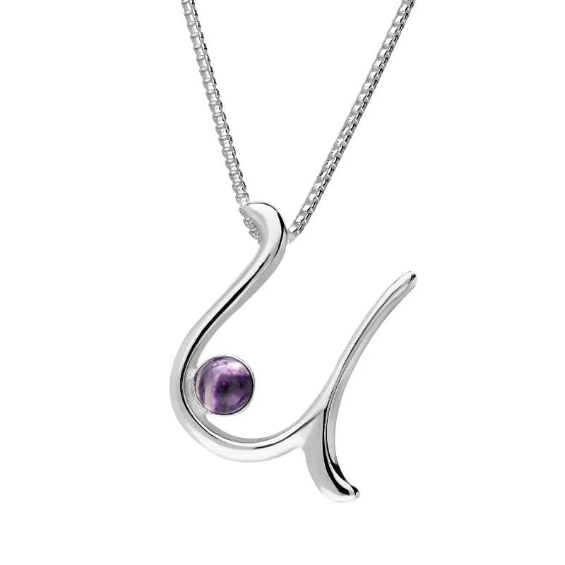 Sterling Silver Blue John Love Letters Initial U Necklace sold by Jura Watches