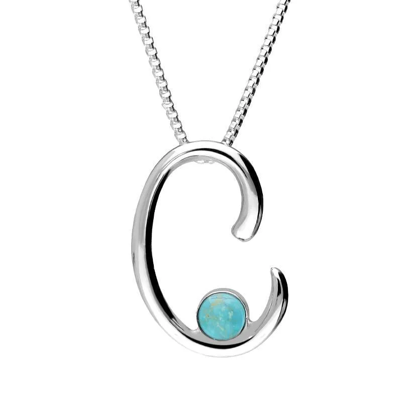 Sterling Silver Turquoise Love Letters Initial C Necklace sold by Jura Watches