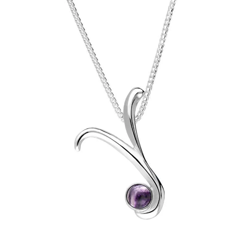 Sterling Silver Blue John Love Letters Initial Y Necklace sold by Jura Watches