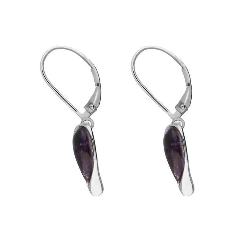 Sterling Silver Blue John Swirl Heart Drop Earrings sold by Jura Watches product image thumbnail 2