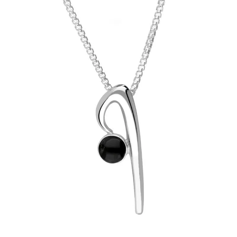 Sterling Silver Whitby Jet Love Letters Initial I Necklace sold by Jura Watches