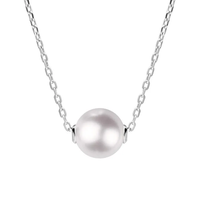 Sterling Silver White Pearl Bead Necklace sold by Jura Watches