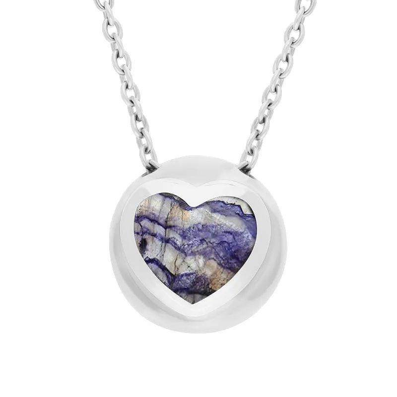 Sterling Silver Blue John Heart Sphere Necklace sold by Jura Watches