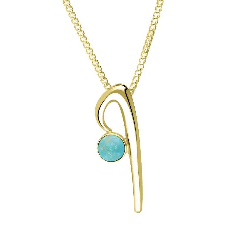 9ct Yellow Gold Turquoise Love Letters Initial I Necklace sold by Jura Watches