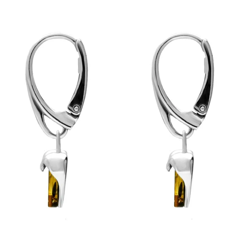 Sterling Silver Green Amber Heart Hook Earrings sold by Jura Watches product image thumbnail 2