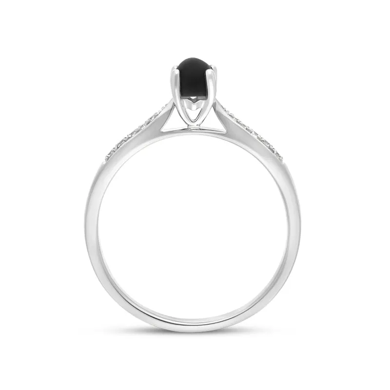 18ct White Gold Whitby Jet Diamond 0.07ct Ring sold by Jura Watches product image thumbnail 3