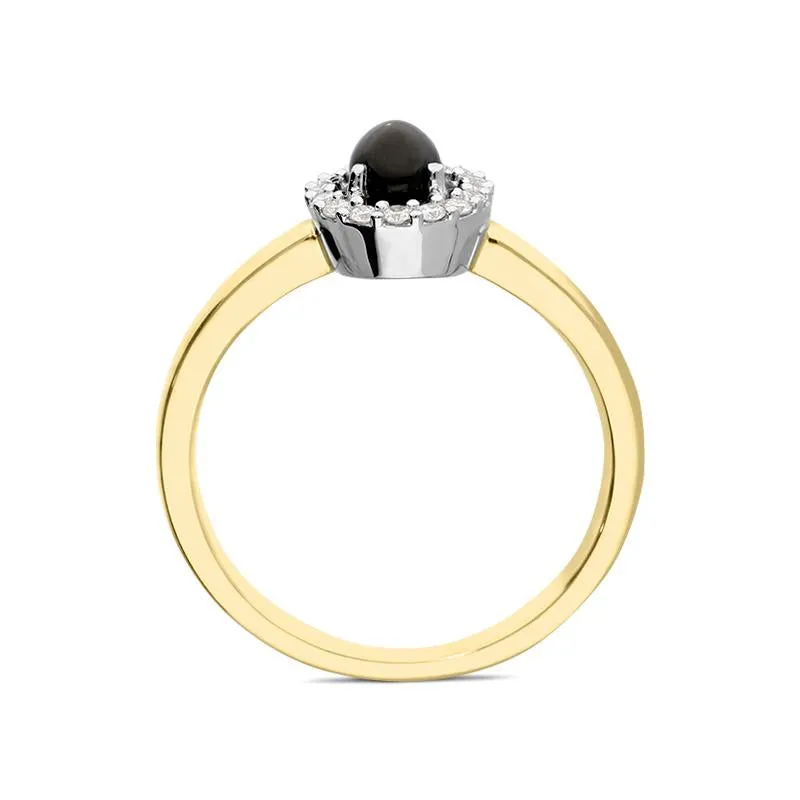 18ct Yellow Gold Whitby Jet 0.12ct Diamond Cluster Ring sold by Jura Watches product image thumbnail 2