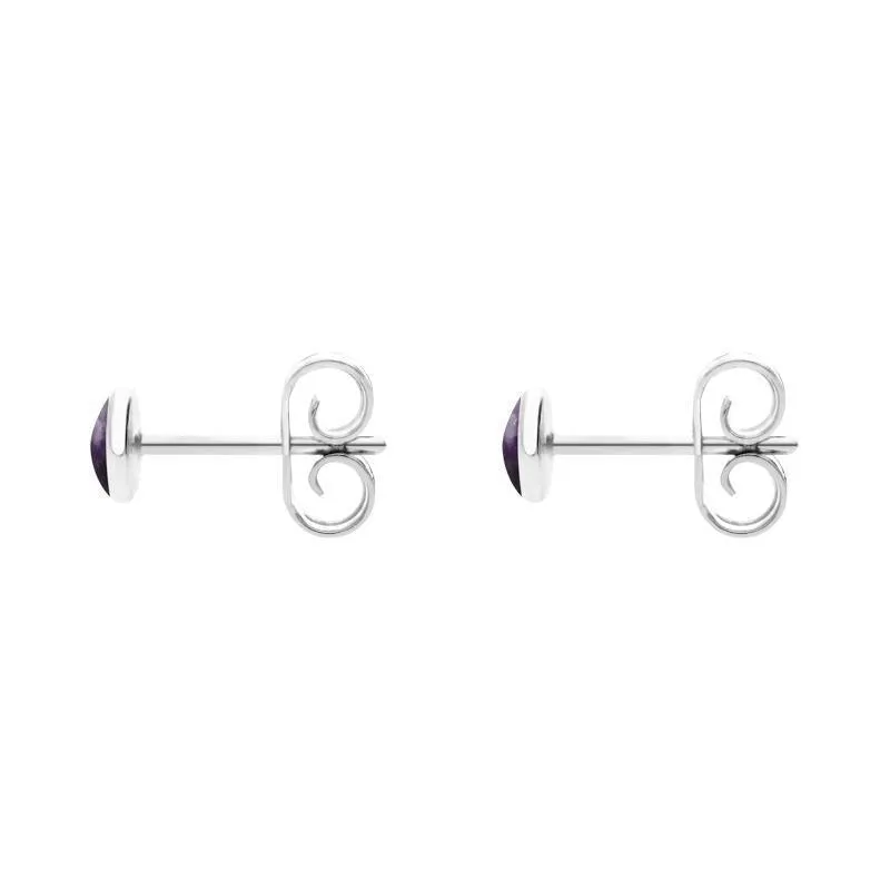 Sterling Silver Blue John 4mm Classic Small Round Stud Earrings sold by Jura Watches product image thumbnail 2