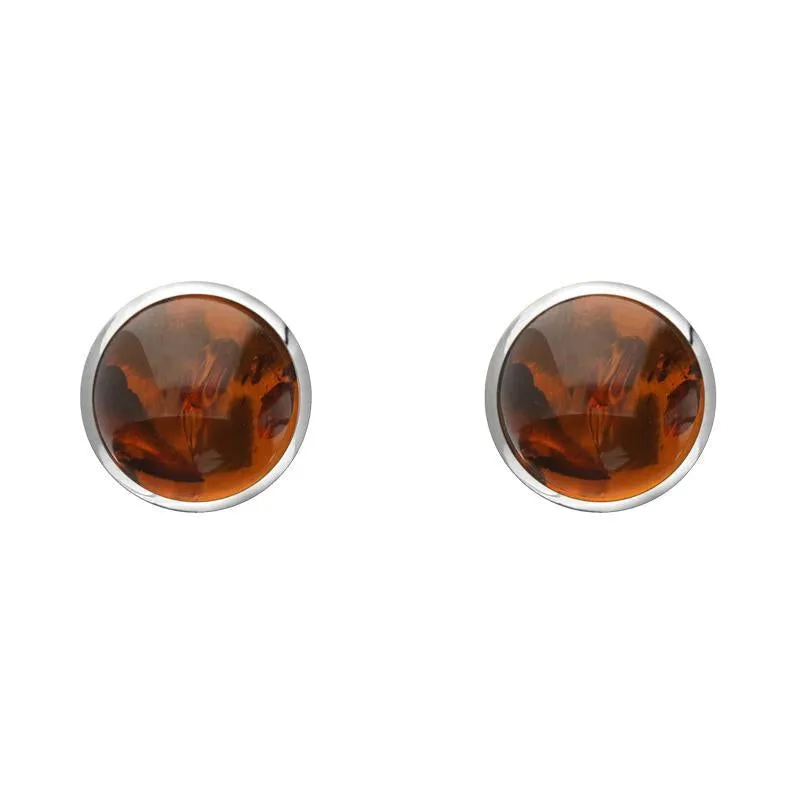 Sterling Silver Amber 5mm Classic Small Round Stud Earrings sold by Jura Watches