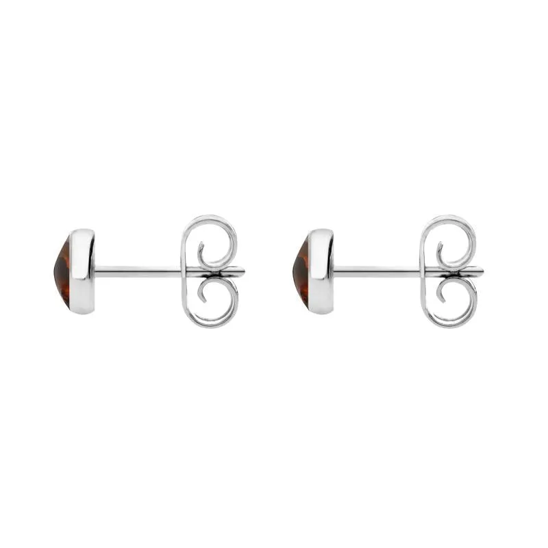 Sterling Silver Amber 5mm Classic Small Round Stud Earrings sold by Jura Watches product image thumbnail 2