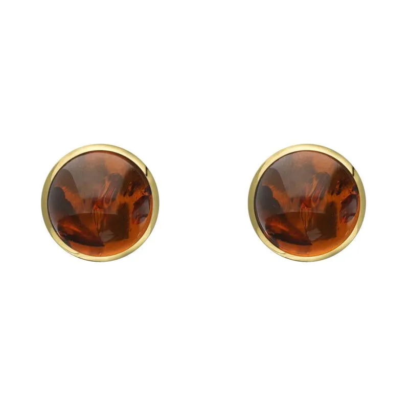 9ct Yellow Gold Amber 5mm Classic Small Round Stud Earrings sold by Jura Watches