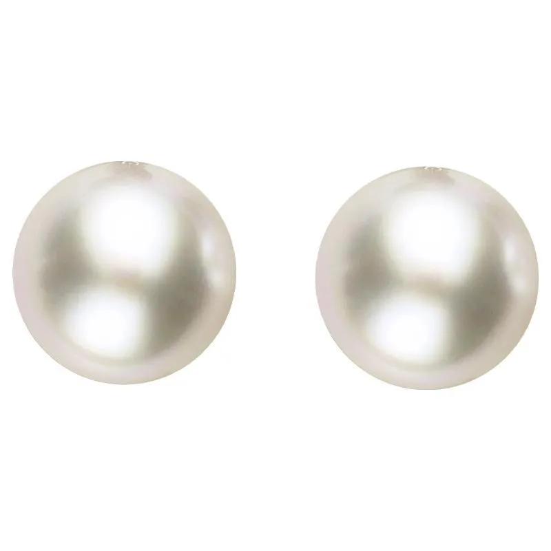Sterling Silver 10mm White Freshwater Pearl Stud Earrings sold by Jura Watches