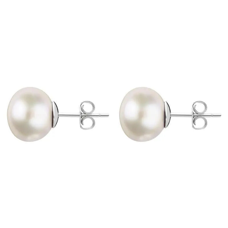 Sterling Silver 10mm White Freshwater Pearl Stud Earrings sold by Jura Watches product image thumbnail 2