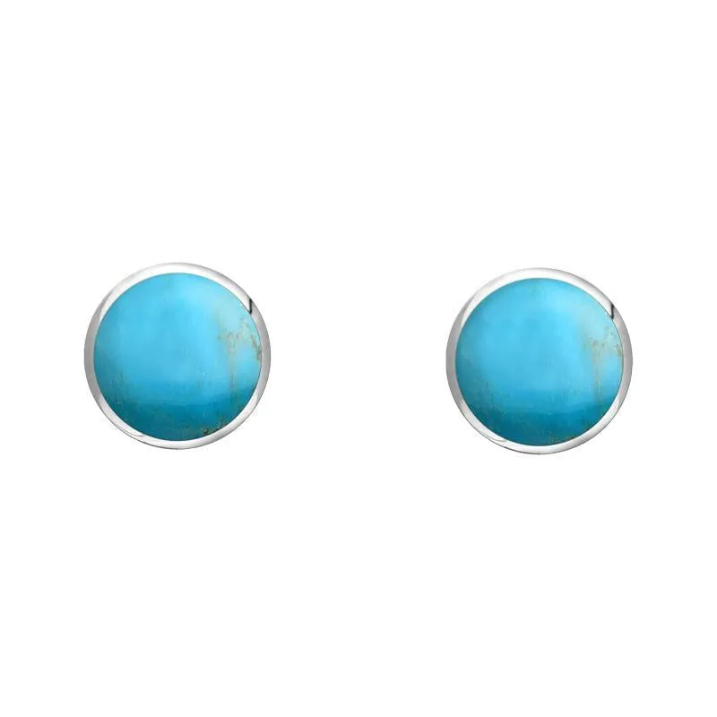 Sterling Silver Turquoise 4mm Classic Small Round Stud Earrings sold by Jura Watches