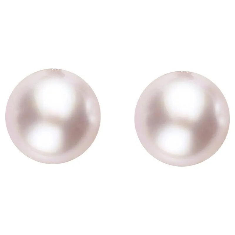 Sterling Silver 10mm Pink Freshwater Pearl Stud Earrings sold by Jura Watches