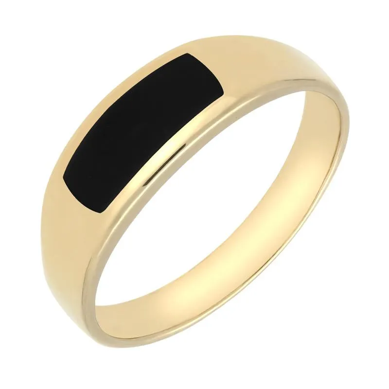 9ct Yellow Gold Whitby Jet Inlay Ring sold by Jura Watches