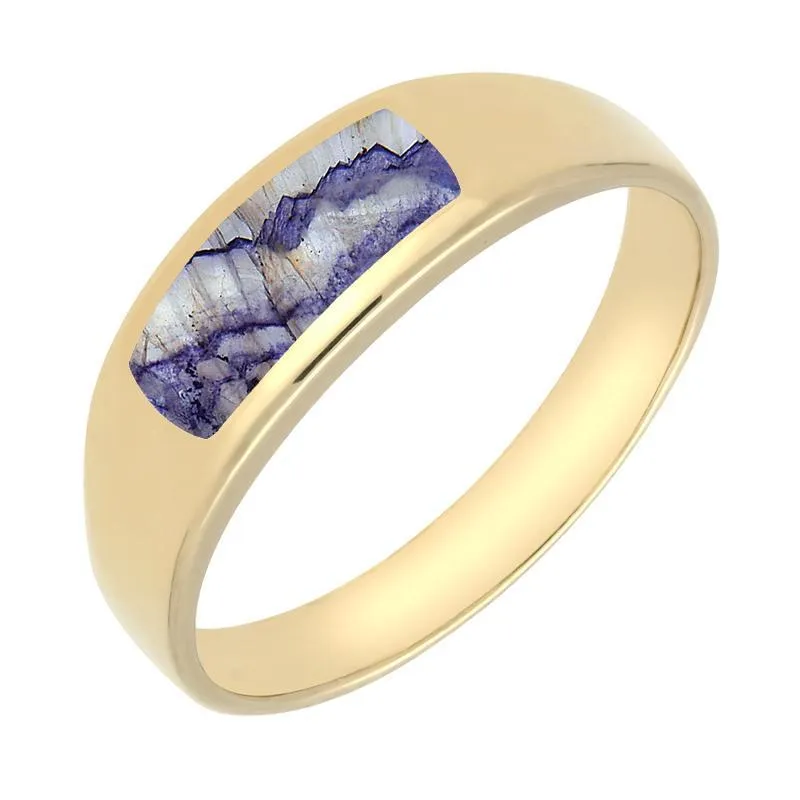 9ct Yellow Gold Blue John Inlay Ring sold by Jura Watches