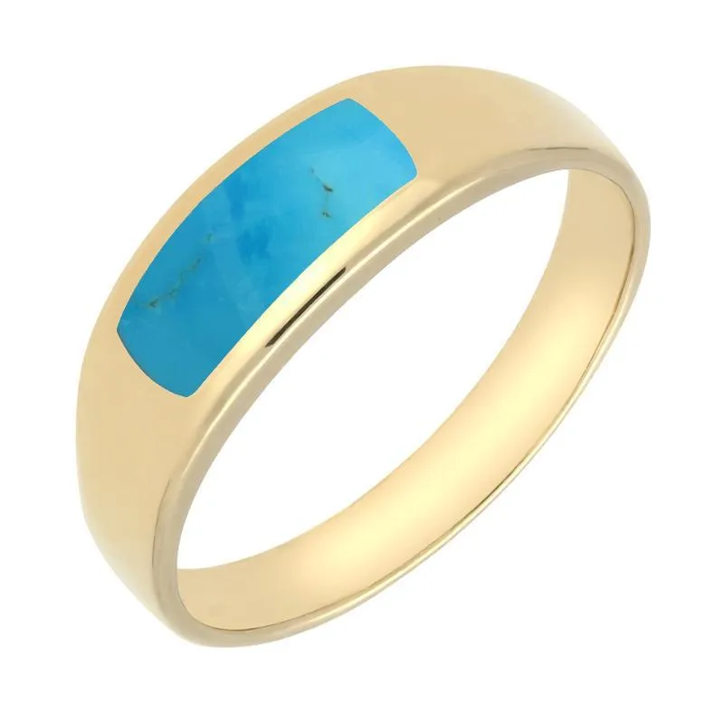 9ct Yellow Gold Turquoise Inlay Ring sold by Jura Watches