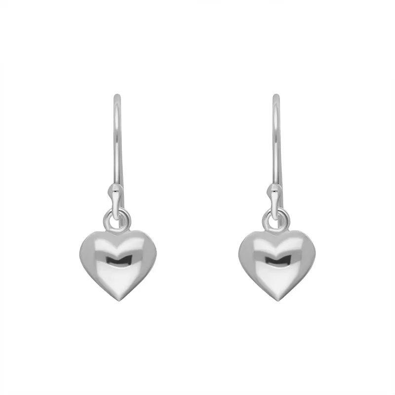 Sterling Silver Heart Drop Hook Earrings sold by Jura Watches