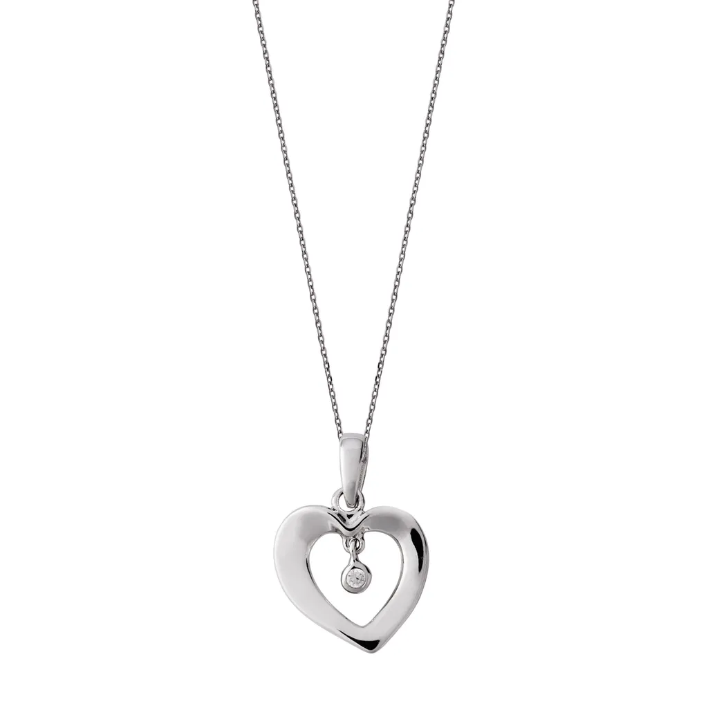 Sterling Silver Open Heart Necklace sold by Jura Watches