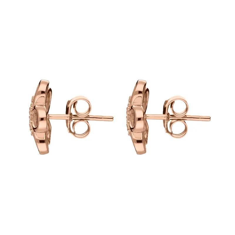 Rose Gold Sterling Silver Plated Five Petal Flower Stud Earrings sold by Jura Watches product image thumbnail 2