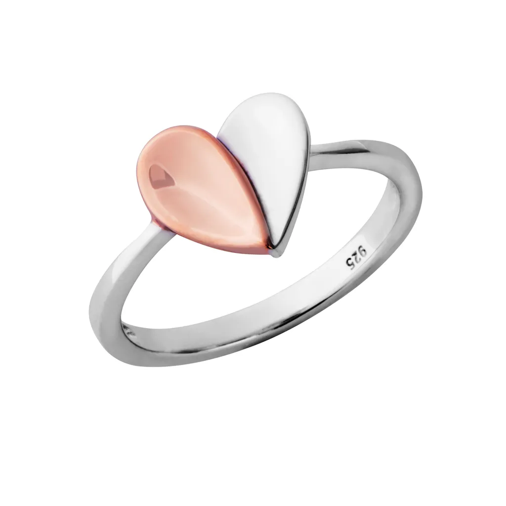 Rose Gold Sterling Silver Plated Split Heart Ring sold by Jura Watches