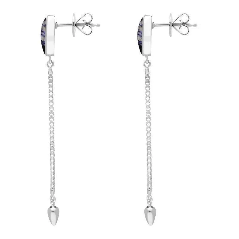 Sterling Silver Blue John Lineaire Long Drop Stud Earrings sold by Jura Watches product image thumbnail 2